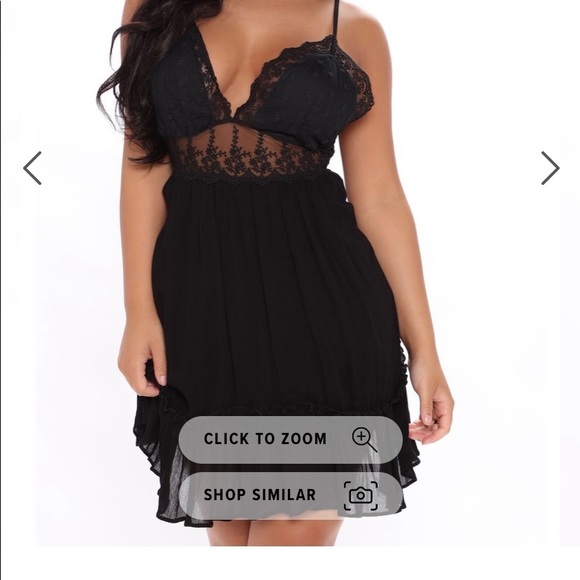 Black babydoll mini dress - Picture 2 of 3